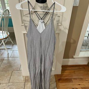 Anthropologie Bella Lux Maxi Stripped Racerback criss cross Dress